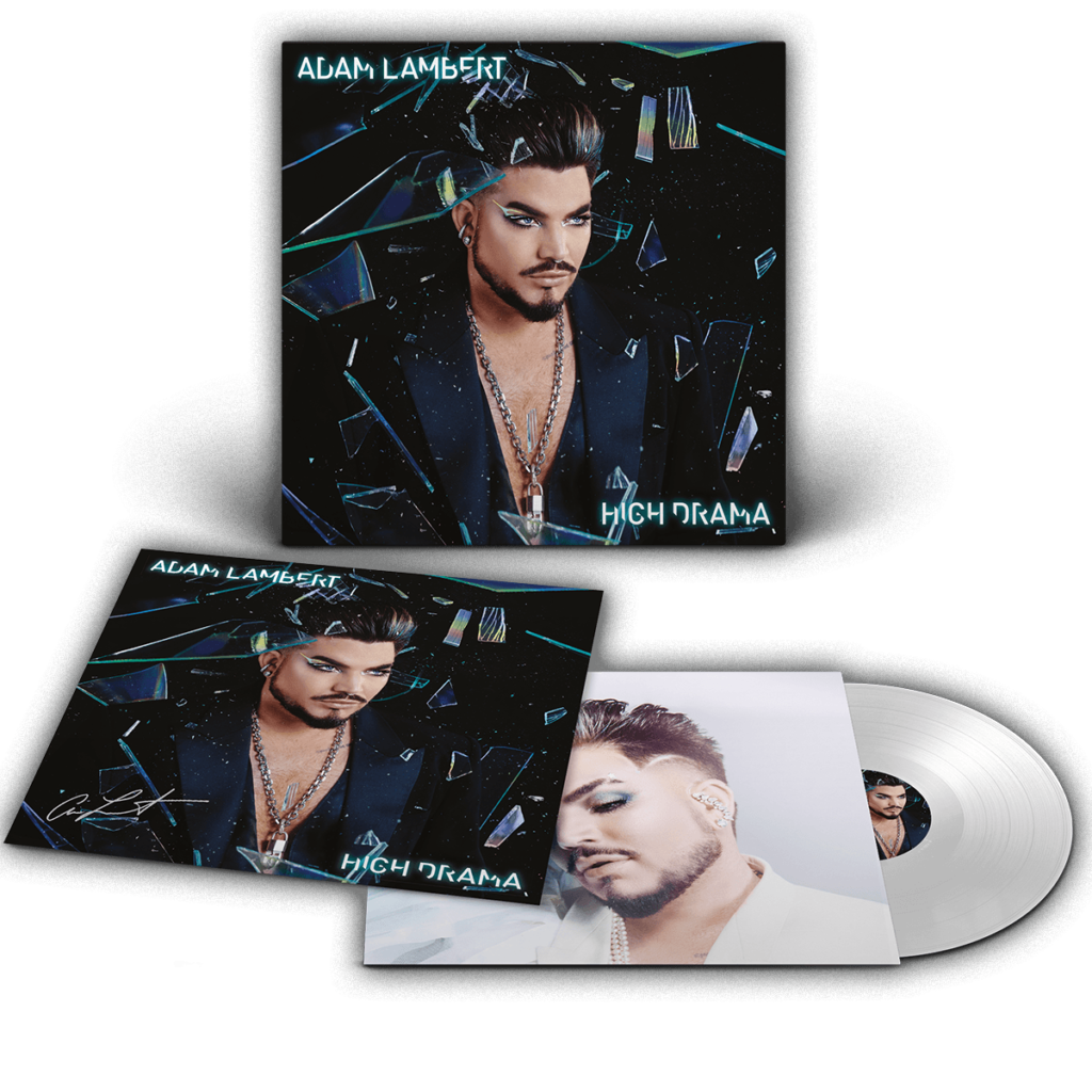 Adam Lambert's new clear vinyl record and autographed art card